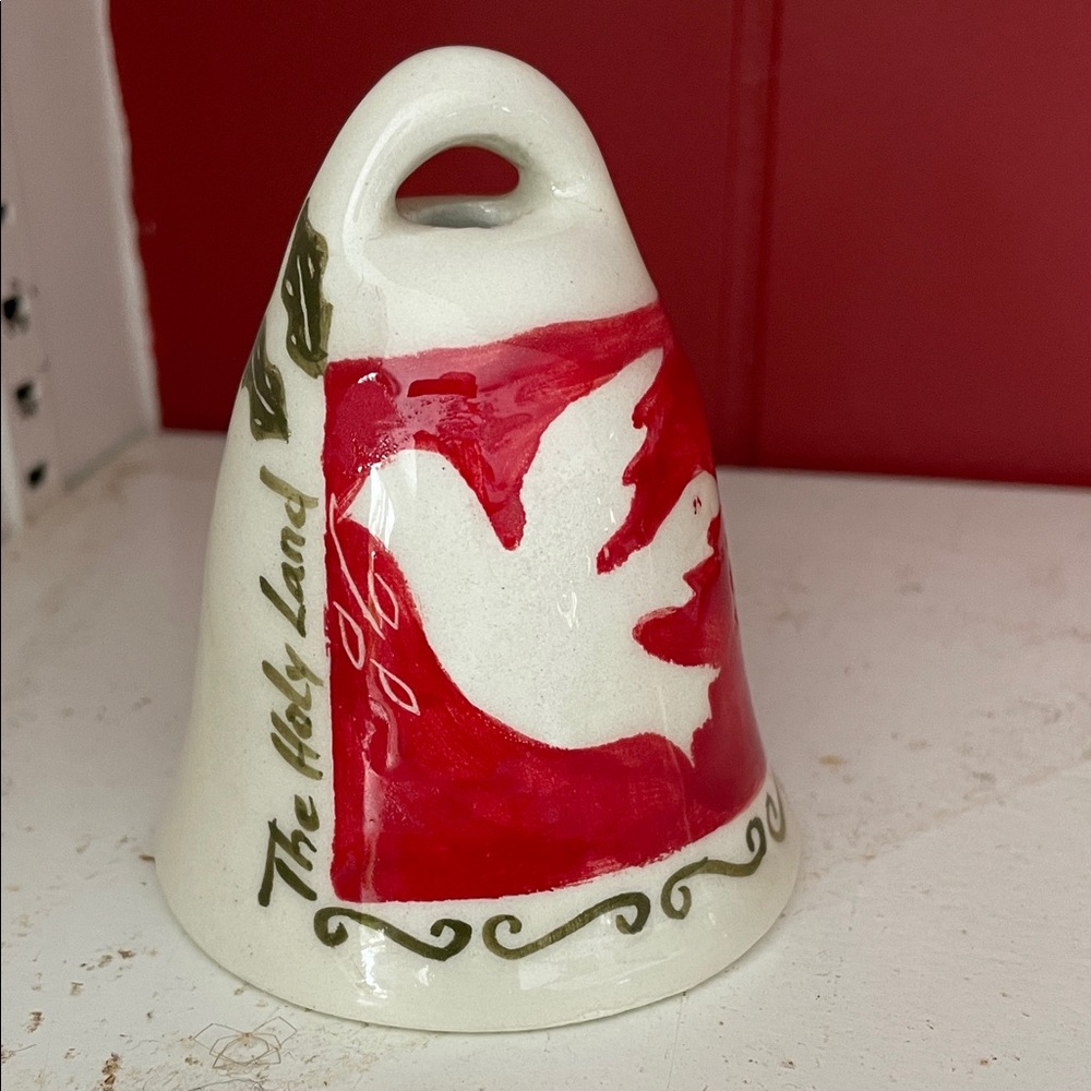 NWOT Ceramic Bell with Dove Design made in Jerusalem in The Holy Land.